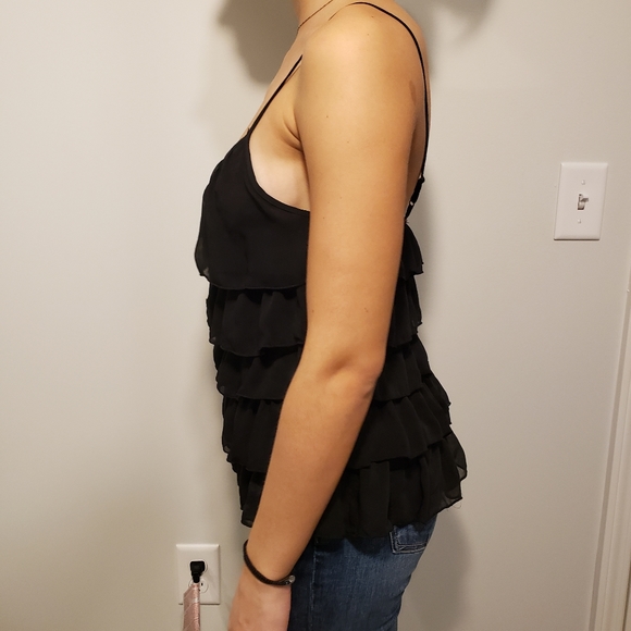 Black Ruffle Top - Picture 2 of 3
